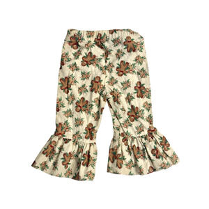 Ricrac &‎ Ruffles Christmas Gingerbread Ruffle Pants Baby Girl 3-6m Holiday